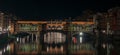 Night view of the famous Ponte Vecchio Bridge, Florence, Italy Royalty Free Stock Photo