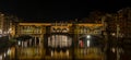 Night view of the famous Ponte Vecchio Bridge, Florence, Italy Royalty Free Stock Photo