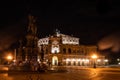 Night view on the famous Semper Opera in Dresden Royalty Free Stock Photo