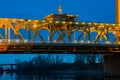 Night view of the famous tower bridge of Sacramento Royalty Free Stock Photo