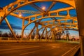 Night view of the famous tower bridge of Sacramento Royalty Free Stock Photo