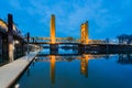 Night view of the famous tower bridge of Sacramento Royalty Free Stock Photo