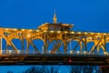 Night view of the famous tower bridge of Sacramento Royalty Free Stock Photo