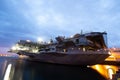 Night view of the famous USS Midway Museum Royalty Free Stock Photo