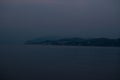 Night Tyrrhenian Sea with Capri island iew