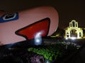 Night view of a fish shape structure in Taipei International Flora Exposition