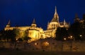 Night view of Fisherman`s Bastion and Matthias church, Budapest, Hungary Royalty Free Stock Photo