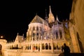 Night view of Fisherman`s Bastion, one of the best known monuments in Budapest in the Buda Castle District, Hungary Royalty Free Stock Photo