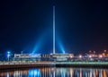 The night view of flag square in baku azerbaijan