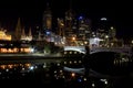 Night view flinder street melbourne Royalty Free Stock Photo