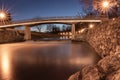 Night view of Footbridge, Pozega, Croatia