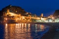 Night view of the fortress of Tossa de Mar