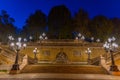 Night view of the fountain of Pincio in Bologna, Italy Royalty Free Stock Photo