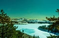 Night view of frozen lake in Zlatibor mountain Royalty Free Stock Photo