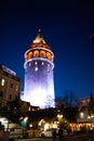 Galata Tower from Byzantium times in Istanbul Royalty Free Stock Photo