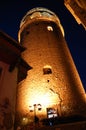 Night view of the Galata Tower, in Istanbul (Turkey). Royalty Free Stock Photo