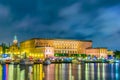 Night view of Gamla Stan and The Royal Palace in Stockholm, Sweden....IMAGE Royalty Free Stock Photo