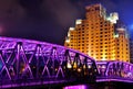 Night view of Garden Bridge of Shanghai, China Royalty Free Stock Photo