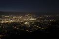 Night view of Geneva from Mount Saleve Royalty Free Stock Photo