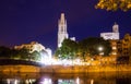 Night view of Girona - Church of Sant Feliu and Cathedral