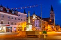 Night view of Glavni trg square in Kranj, Slovenia