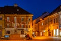 Night view of Glavni trg square in Kranj, Slovenia