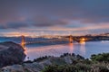 Night view of Golden Gate Bridge Royalty Free Stock Photo