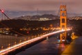 Night view of Golden Gate Bridge Royalty Free Stock Photo