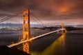 Night view of Golden Gate Bridge Royalty Free Stock Photo