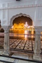 Night view of the Golden Temple (Harmandir Sahib) in Amritsar, Punjab state, Ind Royalty Free Stock Photo