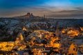 Night view of Goreme in Cappadocia, Turkey Royalty Free Stock Photo