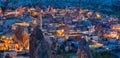 Night view of Goreme, Cappadocia, Turkey Royalty Free Stock Photo