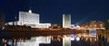 Night view of the Government building of the Russian Federation at the Moscow river