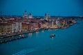 Night view of Grand Canal with old houses in Venice, Italy Royalty Free Stock Photo