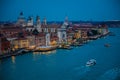 Night view of Grand Canal with old houses in Venice, Italy Royalty Free Stock Photo