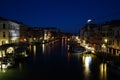 Night view of grand canal from Rialto Bridge Royalty Free Stock Photo