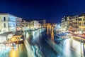 Night view of Grand Canal in Venice, Italy Royalty Free Stock Photo