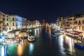 Night view of the Grand Canal in Venice, Italy Royalty Free Stock Photo