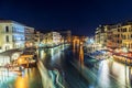 Night view of Grand Canal in Venice, Italy Royalty Free Stock Photo