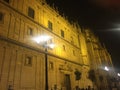 Night view of the great cathedral in Seville Royalty Free Stock Photo