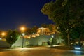 Night view of Greek Park in Odessa city, Ukraine, near Potemkin stairs and Primorskiy boulevard Royalty Free Stock Photo