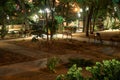 Night view of Greek Park in Odessa city, Ukraine, near Potemkin stairs and Primorskiy boulevard Royalty Free Stock Photo