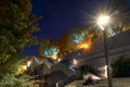 Night view of Greek Park in Odessa city, Ukraine, near Potemkin stairs and Primorskiy boulevard Royalty Free Stock Photo