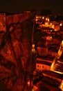 Night view of Guindais funicular in Oporto Royalty Free Stock Photo
