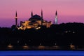 night view in hagiasophia with evenin scene Royalty Free Stock Photo