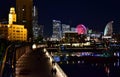 Night view of the harbor city Royalty Free Stock Photo