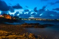 Night view of Hersonissos on Crete Royalty Free Stock Photo