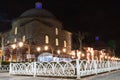 Night view of historic baths the Ayasofya Hurrem Sultan Hamam in Istanbul. Turkey Royalty Free Stock Photo