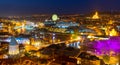 Night view of historical area of Tbilisi on Mtkvari River, Georgia Royalty Free Stock Photo