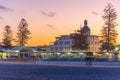 Night view of historical buildings in the center of Napier, New Zealand